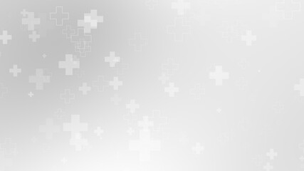 Abstract medical white gray cross pattern background.