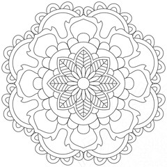 Leaf Flower Petal Coloring Mandala Art Simple Graphic Shape Vector Floral Oriental Outline Vintage Decorative Elements Pattern Illustration Islam Arabic Indian Turkish Mystic Religion Morals Lotus