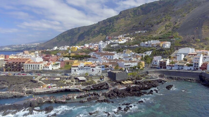 Fototapeta na wymiar Aerial view of Santiago del Teide landscape, Tenerife from drone - Spain