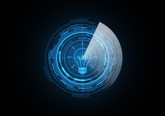 Technology abstract future lightbulb radar security circle background vector illustration