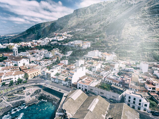 Fototapeta na wymiar Aerial view of Garachico coastline on the northern coast of Tenerife, Canary Islands.