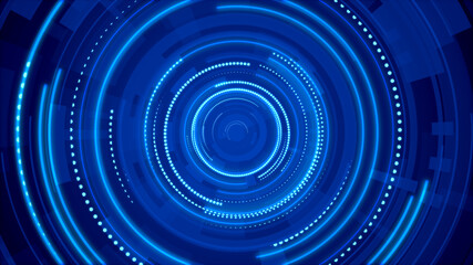 Abstract circle blue future technology background.