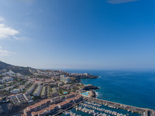 Obraz premium Santiago del Teide in Tenerife. Aerial view from drone.