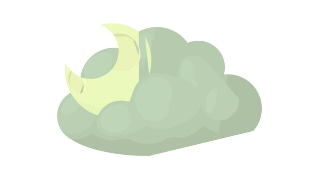 Night icon animation best cartoon object on white background