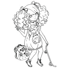 anime girl  vector poster. graphic  Vector illustration.