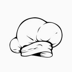 professional chef hat silhouette isolated on white