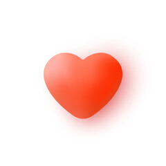 Love heart for Valentines Day. Like icon for social network in 3d cartoon minimal style. Vector illustration.