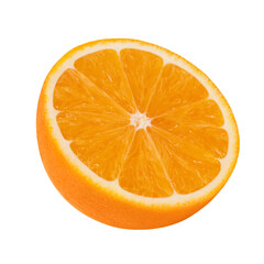 Piece of orange isolated on white background