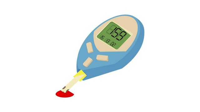 Blood glucose measuring device icon animation best cartoon object on white background