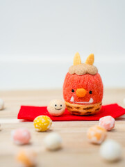 赤鬼のかわいい節分のイメージ素材