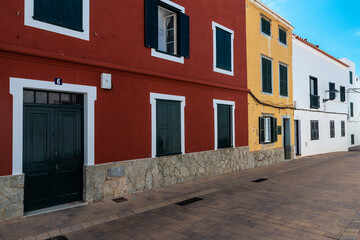 Fototapeta na wymiar Old house in Fornells, Menorca, Balearic island, Spain