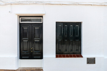White house in Fornells, Menorca, Balearic island, Spain