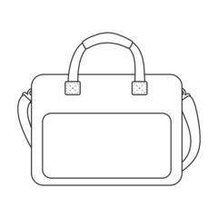 Men bag vector icon.Outline vector icon isolated on white background men bag.