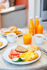 Breakfast with omelet