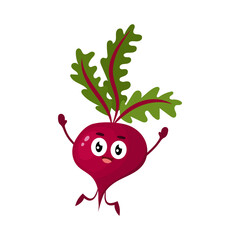 Cute, funny, fresh radish cartoon