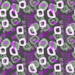 Seamless pattern. Colored abstract geometric shapes. Paper texture.