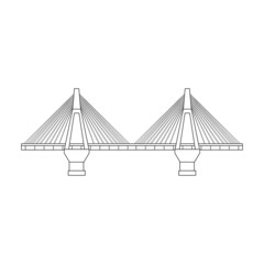 Bridge vector iconz Outline vector icon isolated on white background bridge.