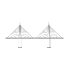 Bridge vector iconz Outline vector icon isolated on white background bridge.