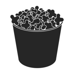 Popcorn vector icon.Black vector icon isolated on white background popcorn.
