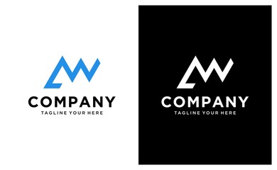 AW Letter Logo And Icon Vector Element Design. on a black and white background.