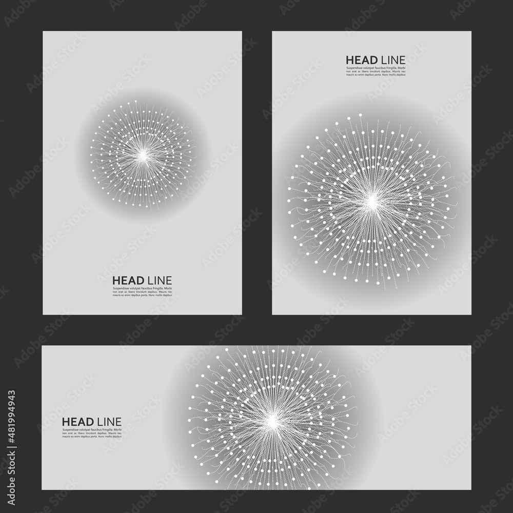 Leinwandbilder circle background element. dots in circular form. vector design on cover templates