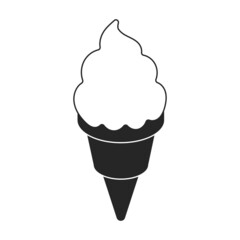 Ice cream vector icon.Black vector icon isolated on white background ice cream.