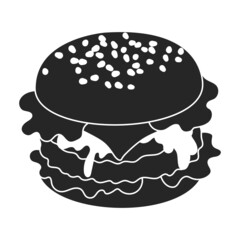 Burger vector icon.Black vector icon isolated on white background burger.