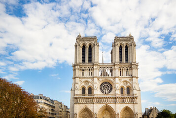 Architecture Cathedral Notre Dame de Paris in Paris, France, Cathedral Notre Dame is one of the...