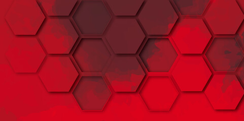 Abstract colorful technology digital hi tech hexagons concept background. Abstract background of hexagons pattern and geometric texture. Geometry hexagon background. 3d illustration, 3d rendering.