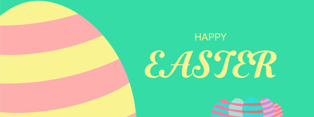 Happy easter background. Easter eggs with different colors, Vector