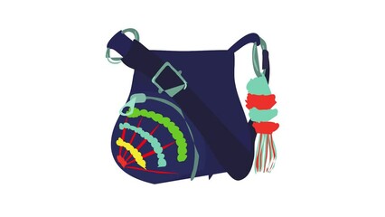 Teenage school backpack icon animation best cartoon object on white background - Powered by Adobe