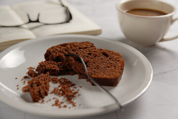 Close up view of a homemade chocolate cake