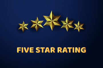 Golden gradient five star rating design templates