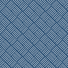 seamless ethic geometric pattern free hand white lines on blue vector