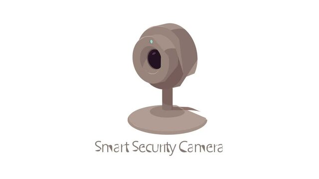 Smart security camera icon animation best cartoon object on white background