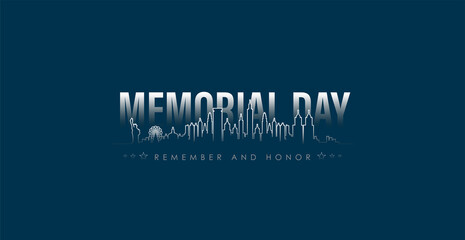Memorial Day Vector Illustration Background Design. Remember and Honor