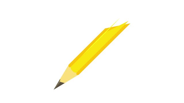 Pencil icon animation best cartoon object on white background