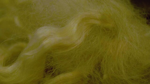 Yellow raw silk thread