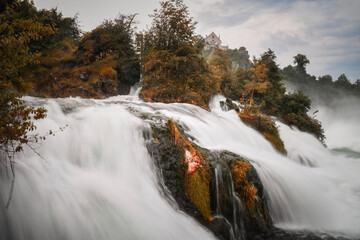 waterfall in autumn