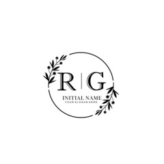 RG Hand drawn wedding monogram logo