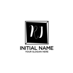 RI monogram logo template vector	