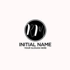 RM monogram logo template vector	