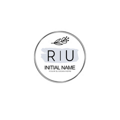 RU Hand drawn wedding monogram logo