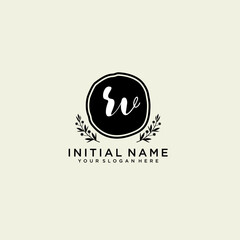 RV monogram logo template vector