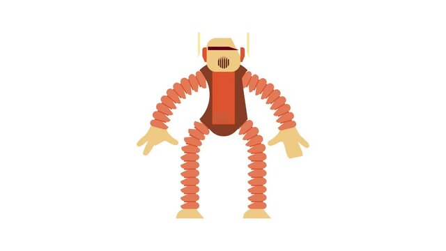 Robot monkey icon animation best cartoon object on white background