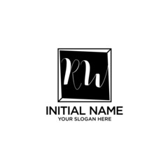 RW monogram logo template vector