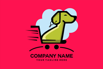 dog shopping cart logo 