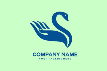 swan logo with palms as wings