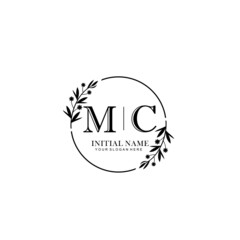 MC Hand drawn wedding monogram logo