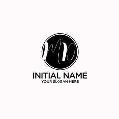 MD monogram logo template vector	